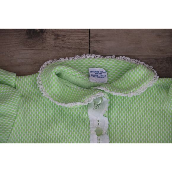 VINTAGE Baby Bliss Collared Button Down Ribbed Shorts Romper Sz Large 3 Months - Picture 2 of 7